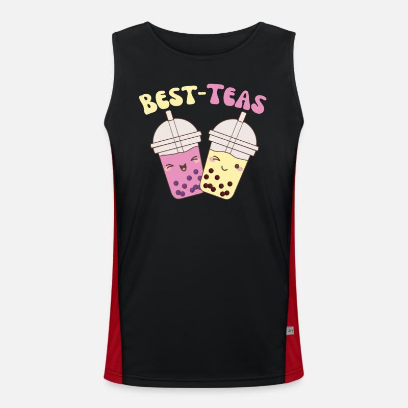 Best-Teas cute kawaii bubble tea boba tea Funktionelles Kontrast-Tank Top für Männer 