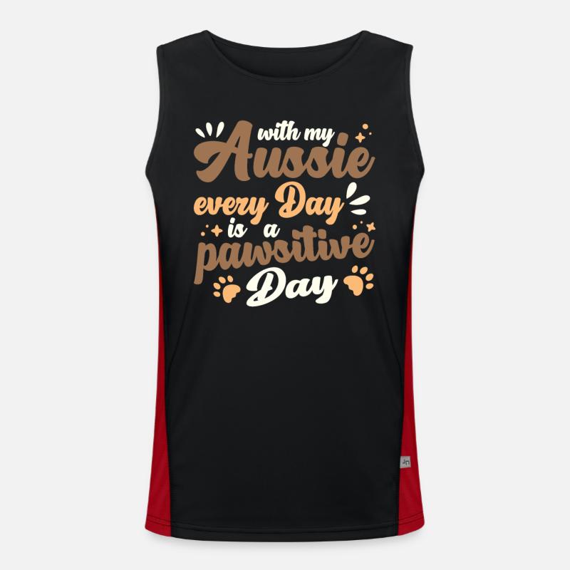 pawsitive Day with my Aussie Funktionelles Kontrast-Tank Top für Männer 
