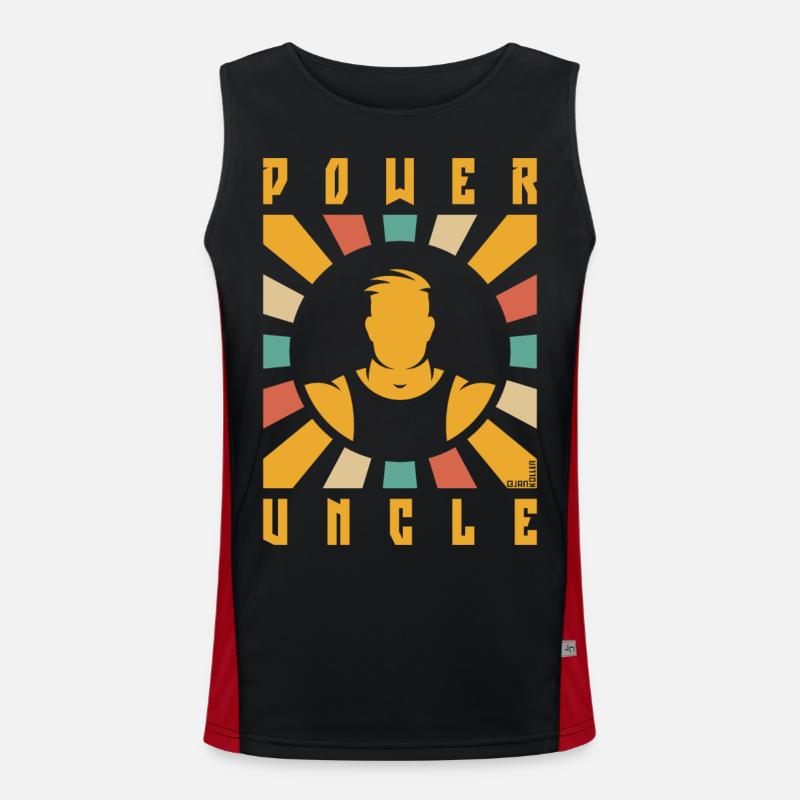 Power Uncle (Strahlen / 4C) Funktionelles Kontrast-Tank Top für Männer 
