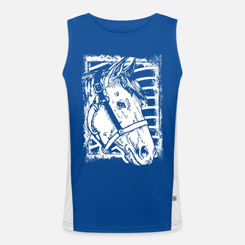 Équitation - Cavalier - Cheval - Tête de cheval Débardeur respirant contrasté Homme 