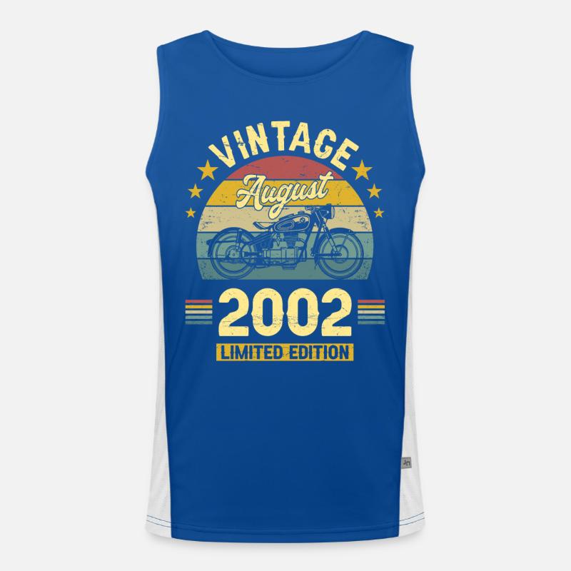 Vintage August 2002 20 years Anniversary Men's Functional Contrast Tank Top 