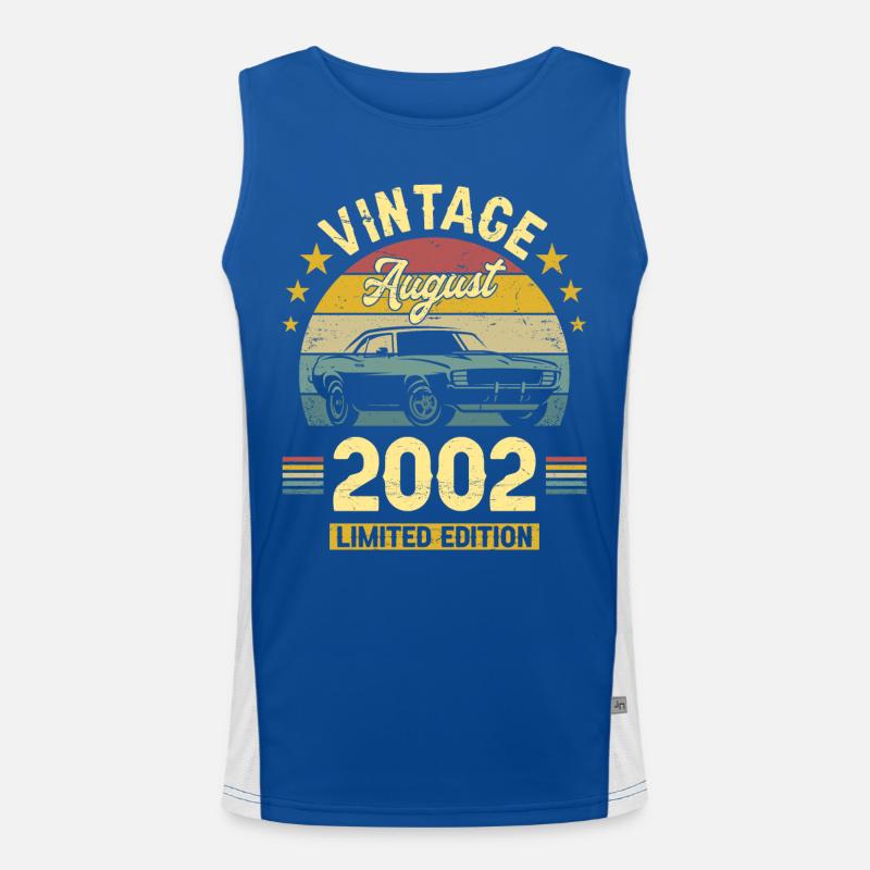 Vintage August 2002 20 Jahre Jubiläum Funktionelles Kontrast-Tank Top für Männer 