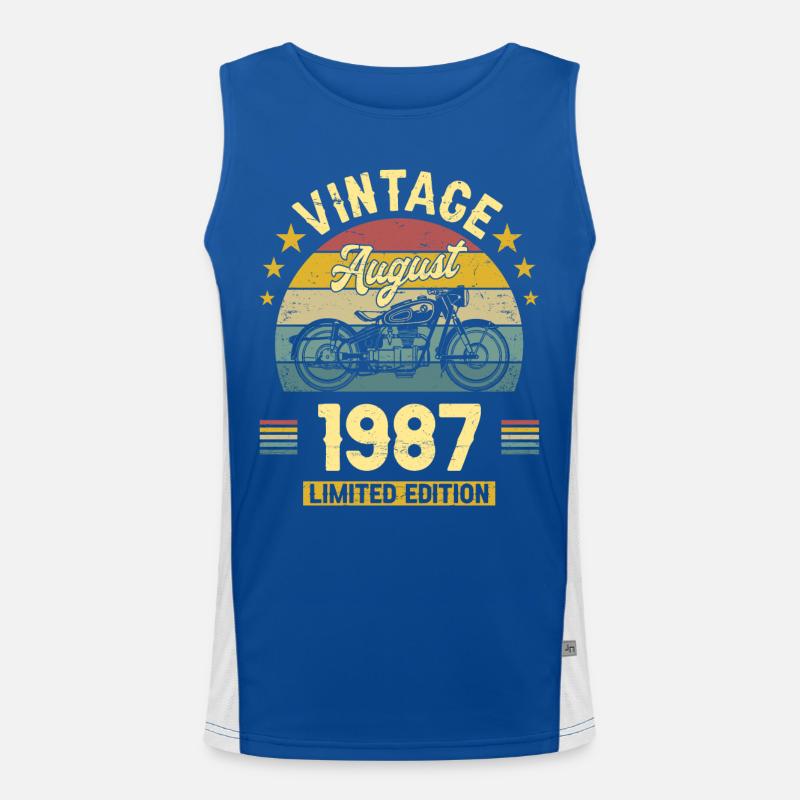 Vintage Août 1987 35 Ans Anniversaire Débardeur respirant contrasté Homme 