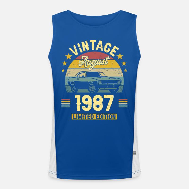 Vintage Août 1987 35 Ans Anniversaire Débardeur respirant contrasté Homme 