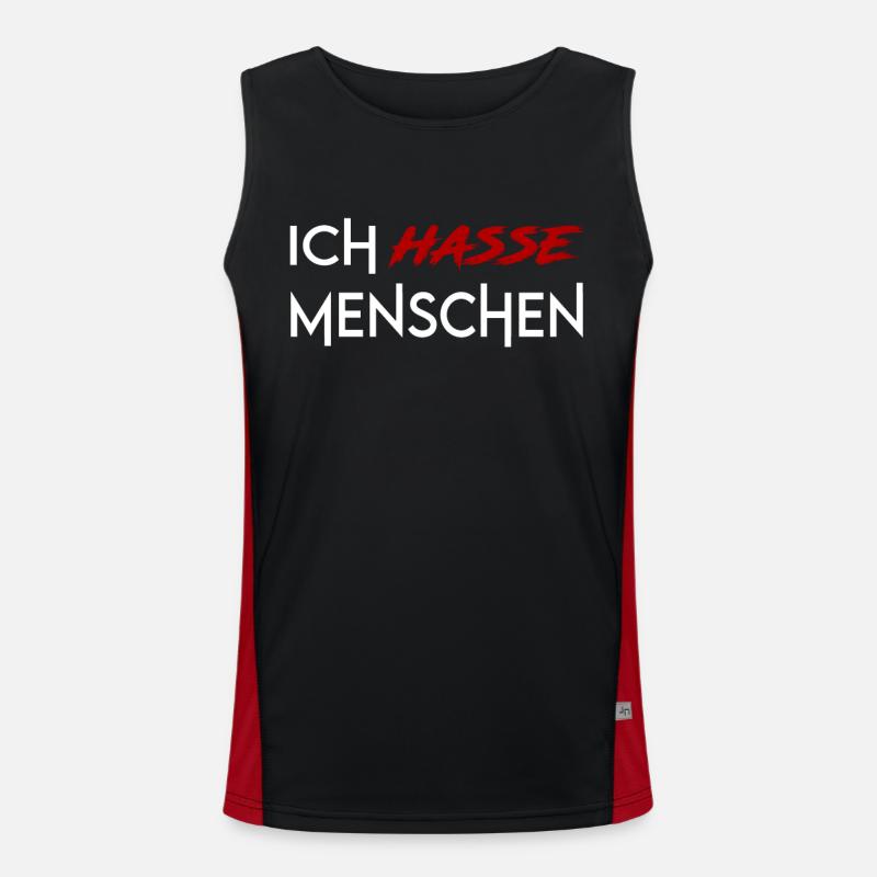 Ich hasse Menschen Funktionelles Kontrast-Tank Top für Männer 