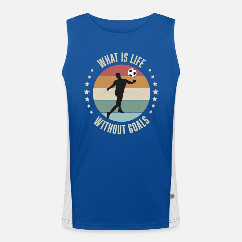Fußball-Tore Glaubensspruch Funktionelles Kontrast-Tank Top für Männer 