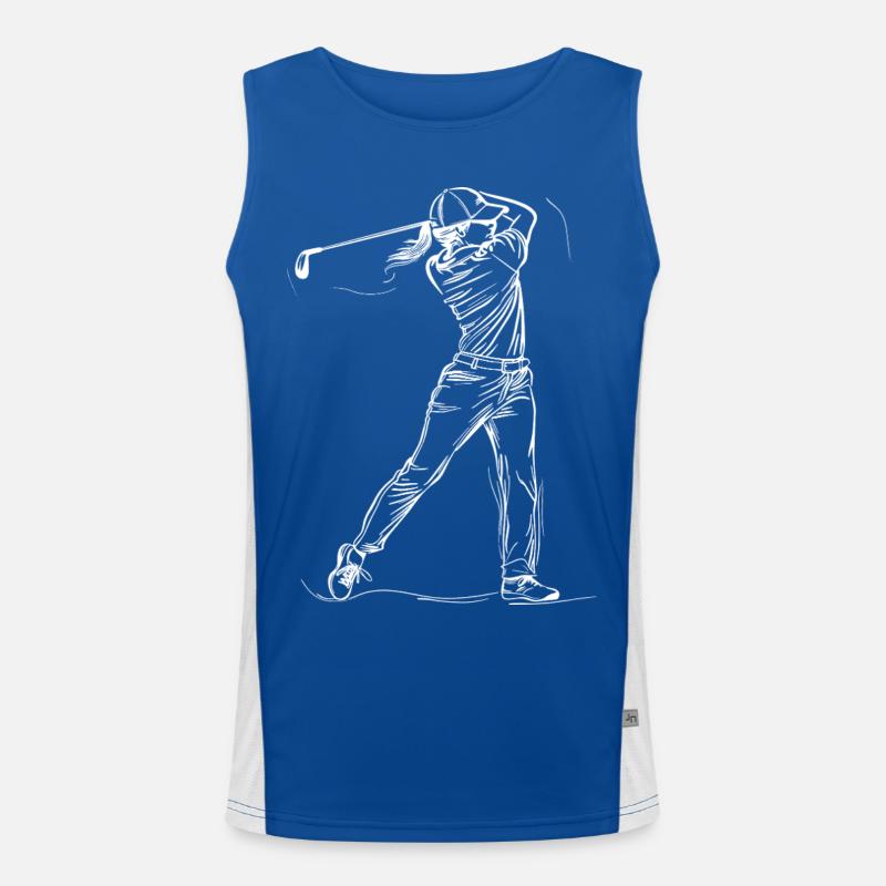 Dessin au trait de golfeuse Débardeur respirant contrasté Homme 