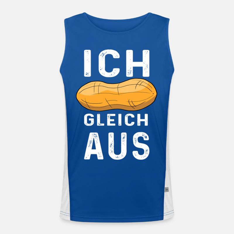 Peanut motif with humorous text Men's Functional Contrast Tank Top 