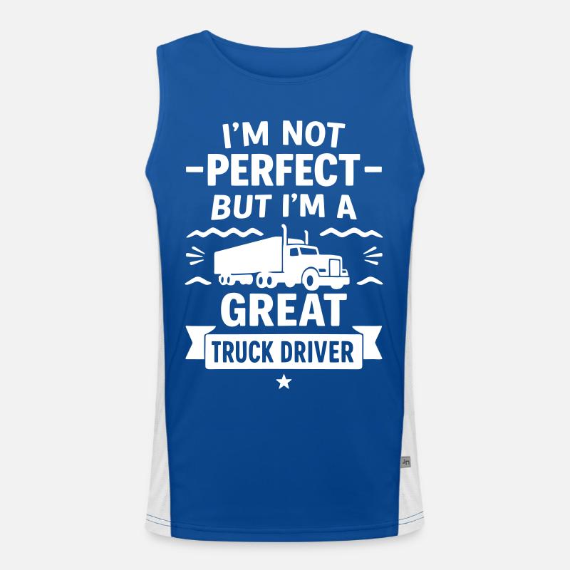Super Truck Driver Trucker Men's Functional Contrast Tank Top 