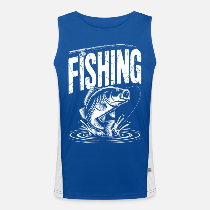 Fischen Karpfen  Funktionelles Kontrast-Tank Top für Männer 