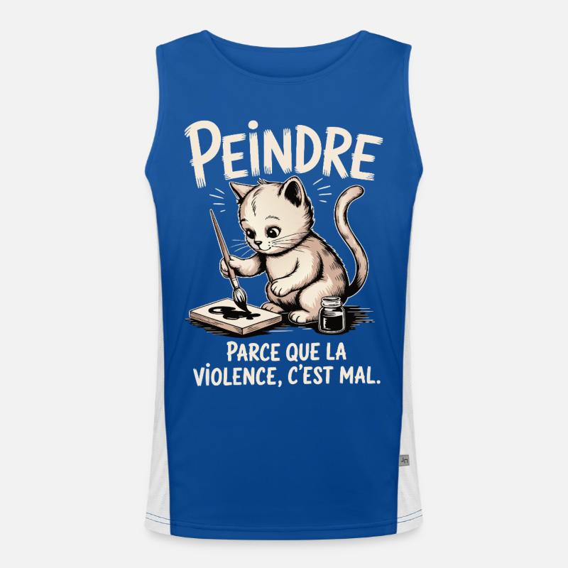 Peindre parce que la violence c'est mal Débardeur respirant contrasté Homme 
