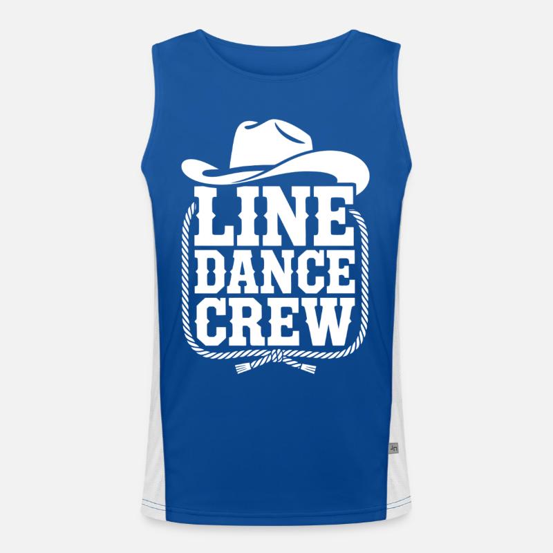 Line Dance Crew Western Logo Funktionelles Kontrast-Tank Top für Männer 