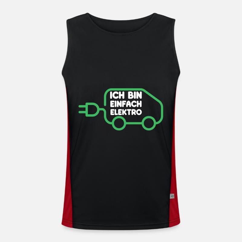 Ich bin einfach Elektro lustige Elektroauto Sprüch Funktionelles Kontrast-Tank Top für Männer 