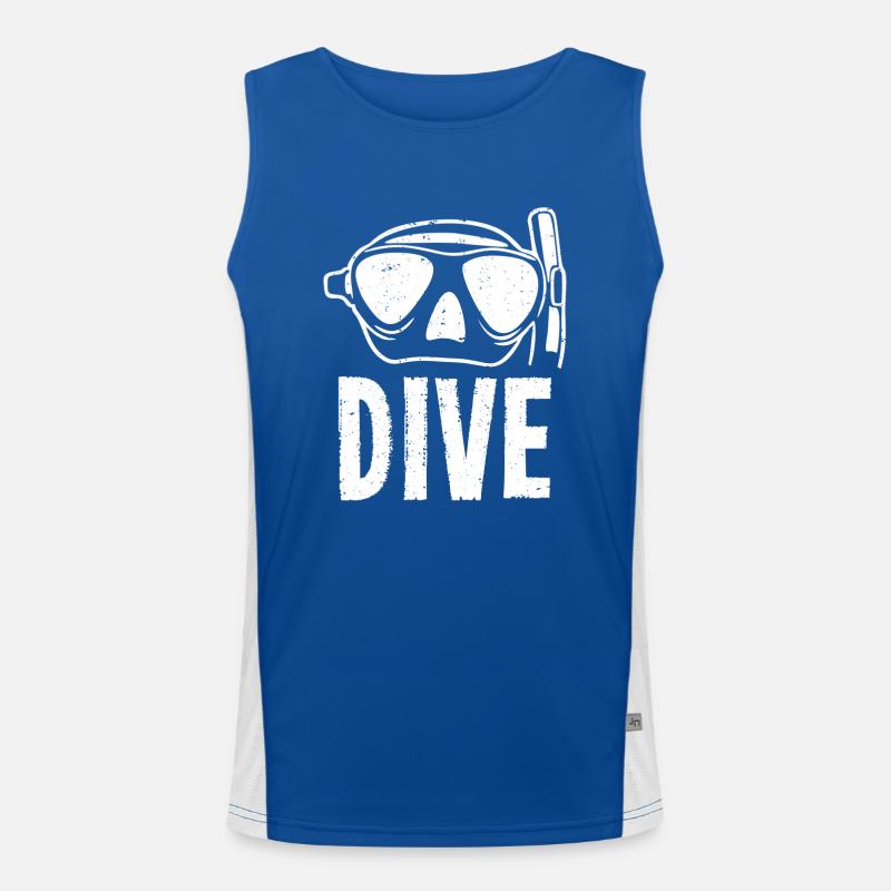 dive t-shirt plongeur plongée sous-marine Débardeur respirant contrasté Homme 