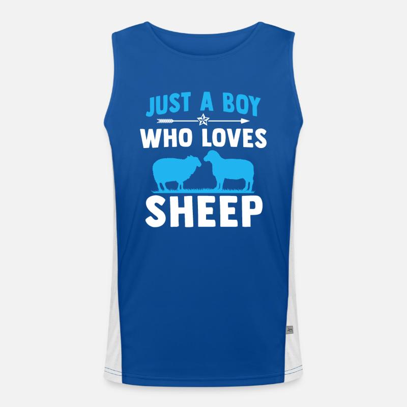 Juste un garçon qui aime les moutons Débardeur respirant contrasté Homme 