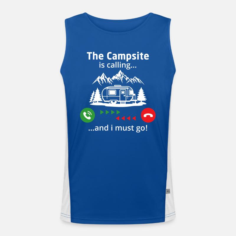 Le camping appelle et je dois y aller Débardeur respirant contrasté Homme 