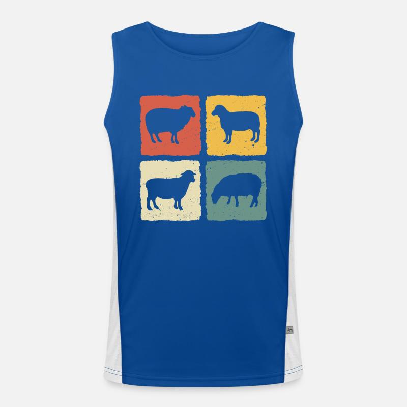 Retro Schaf Schaf Schaf Funktionelles Kontrast-Tank Top für Männer 