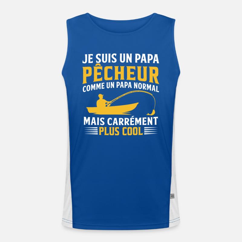 je suis un papa pêcheur cadeau papy pêcheur Débardeur respirant contrasté Homme 