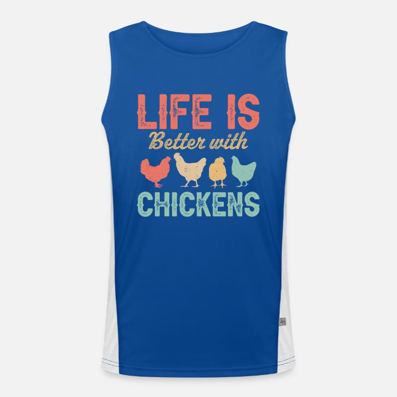 Mit Hühnern ist das Leben besser Funktionelles Kontrast-Tank Top für Männer 