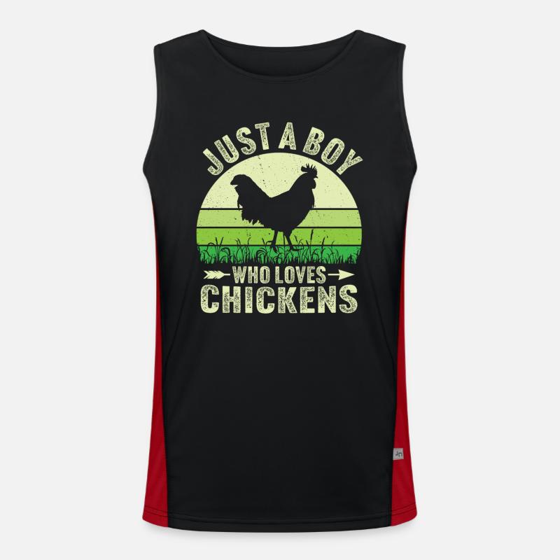 Juste un garçon qui aime les poulets Débardeur respirant contrasté Homme 