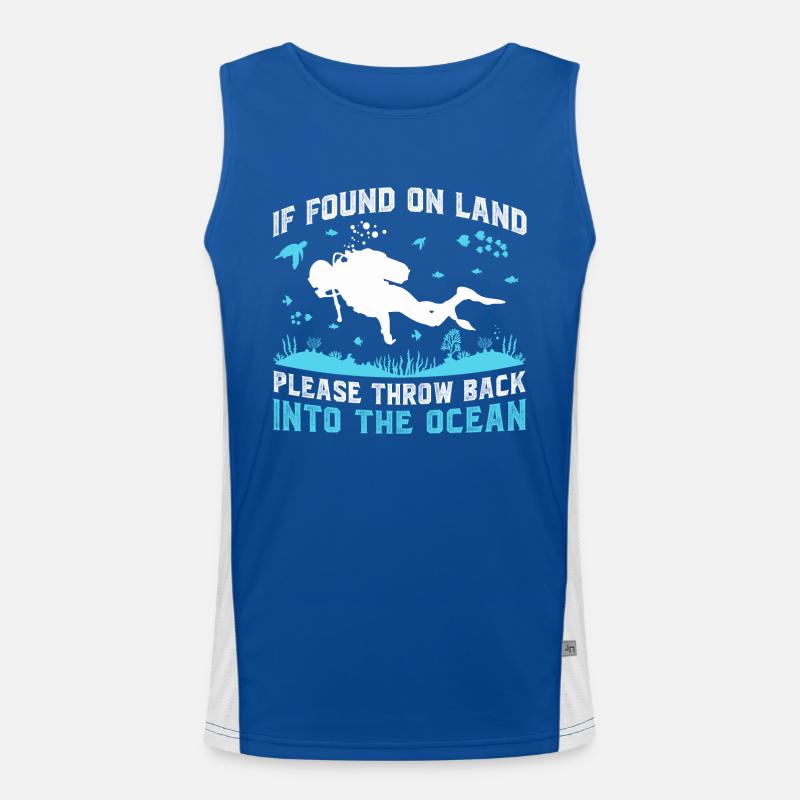 If Found On land please throw back into the ocean Men's Functional Contrast Tank Top 