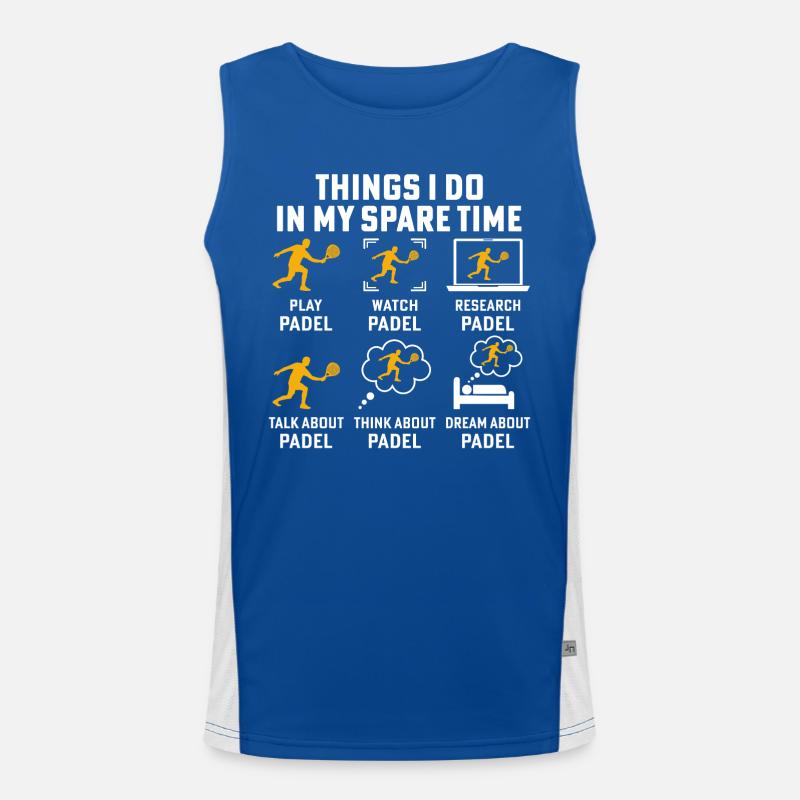 Dinge, die ich in meiner Freizeit mache Padel spielen Funktionelles Kontrast-Tank Top für Männer 