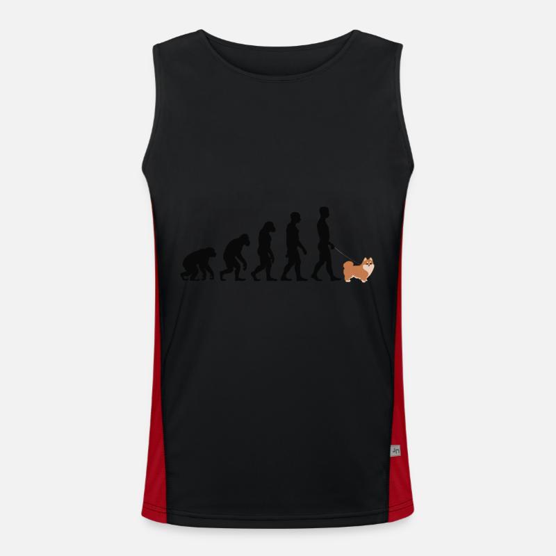 Dwarf spitz - Men's Functional Contrast Tank Top  - black/red