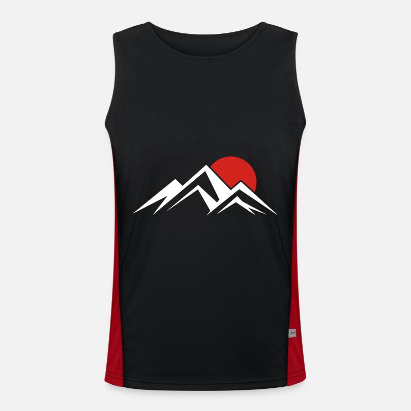 The Mountains with the Sunset Nature Mountains Men's Functional Contrast Tank Top 