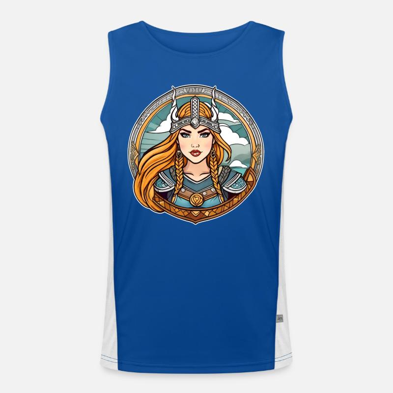 Fière Viking Germanin Shieldmaiden Débardeur respirant contrasté Homme 