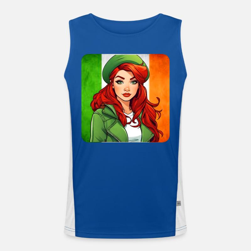 Cooles irisches rothaariges Mädchen Funktionelles Kontrast-Tank Top für Männer 