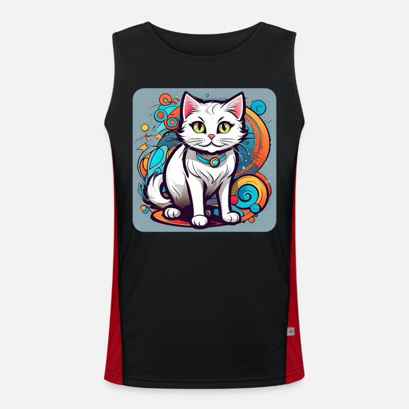 White Cheshire Cat Men's Functional Contrast Tank Top 