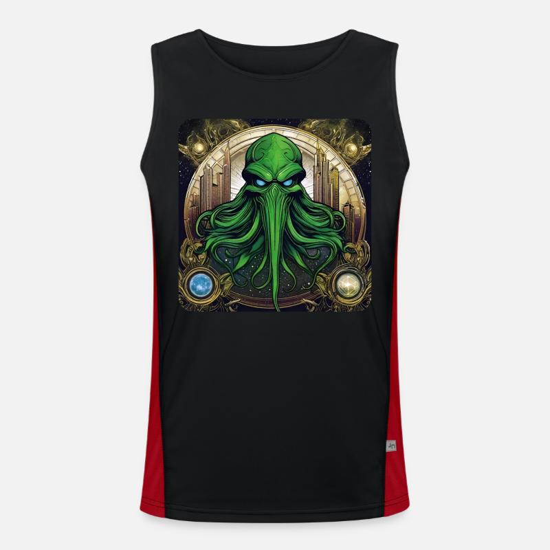 Cthulhu Monsters in the Universe Men's Functional Contrast Tank Top 
