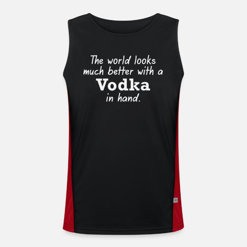Vodka für eine bessere Welt Funktionelles Kontrast-Tank Top für Männer 
