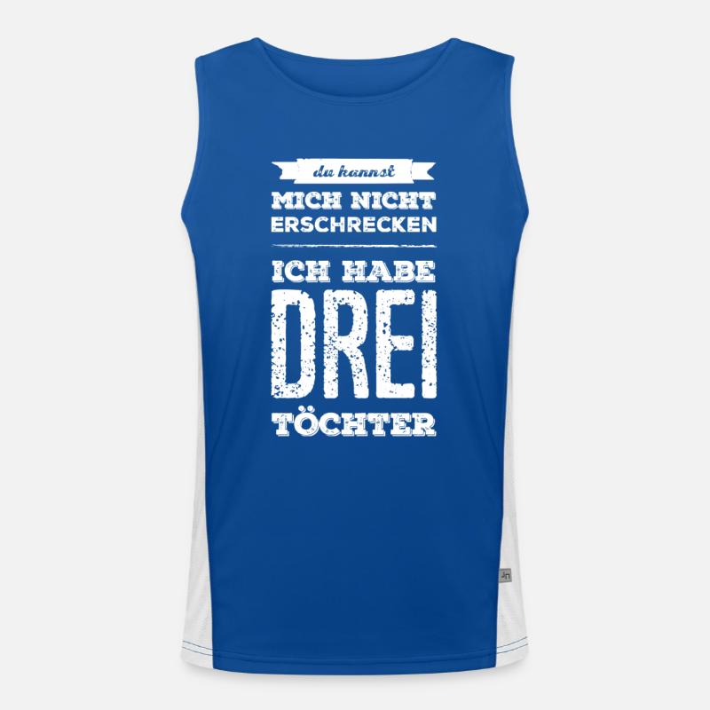drei Töchter - Vatertag Muttertag Funktionelles Kontrast-Tank Top für Männer 