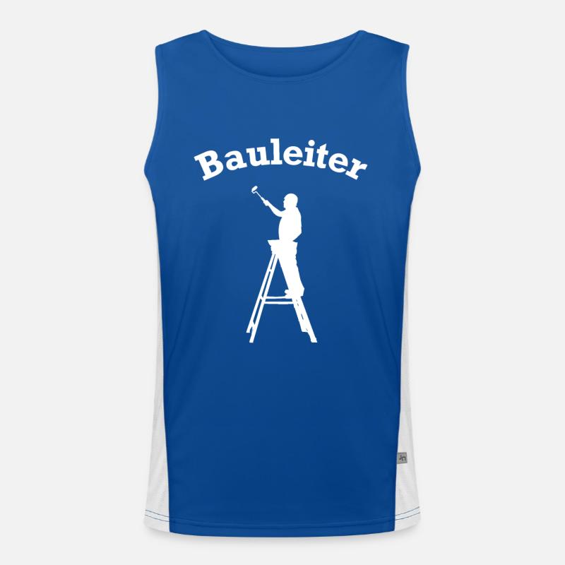 Funny Construction Manager Head Construction Site Design Men's Functional Contrast Tank Top 