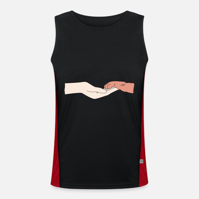 Eine menschliche Hand und eine Hunde Pfote Funktionelles Kontrast-Tank Top für Männer 