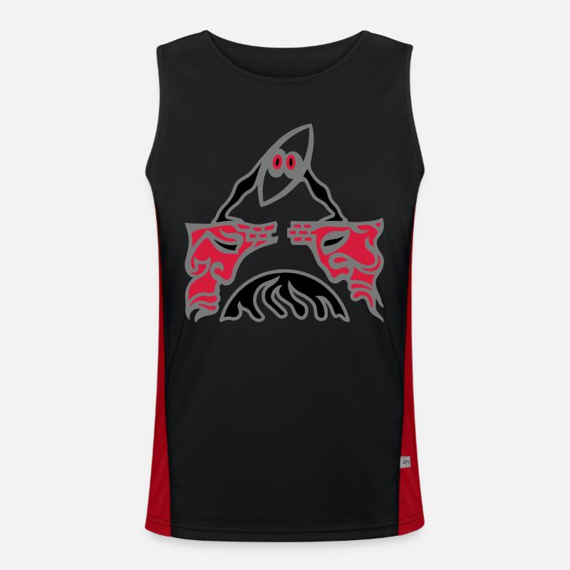 The dispute. Conflict on an old bridge. Men's Functional Contrast Tank Top 
