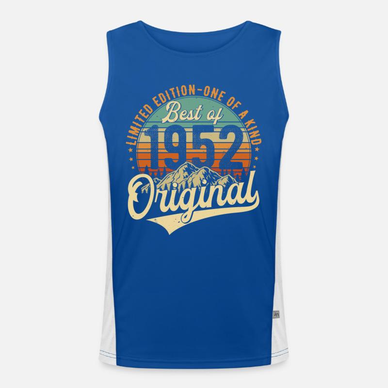 Original 1952 Vintage Birthday Retro Men's Functional Contrast Tank Top 
