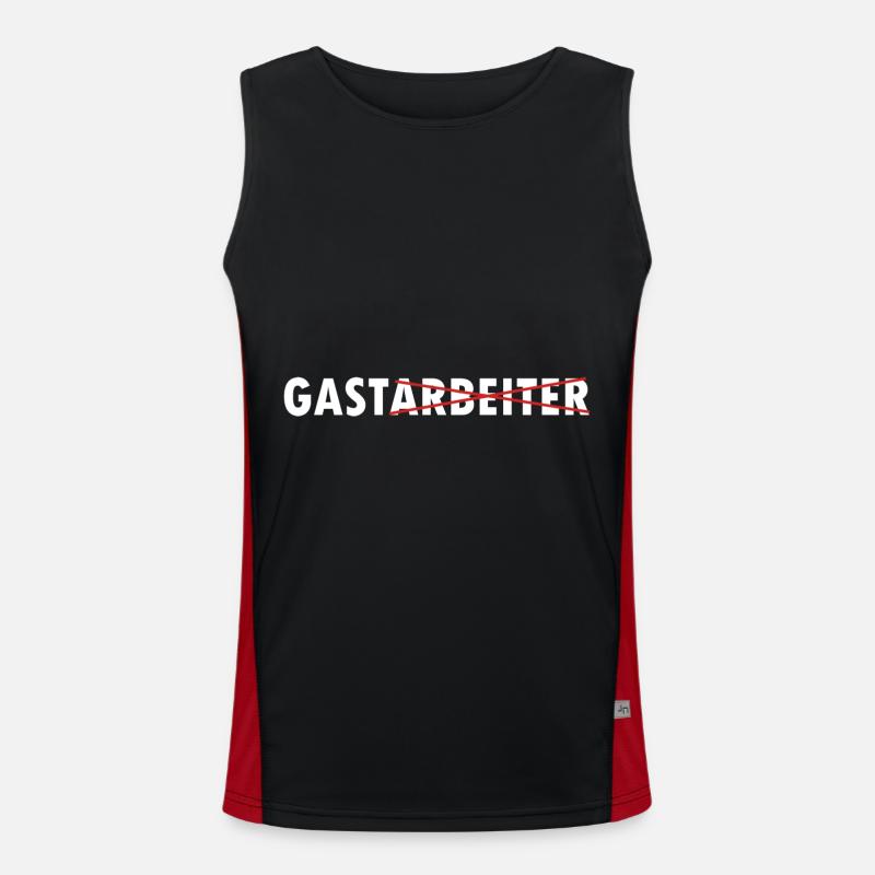 Lustige Arbeiter Sprüche über die Gastarbeiter Funktionelles Kontrast-Tank Top für Männer 