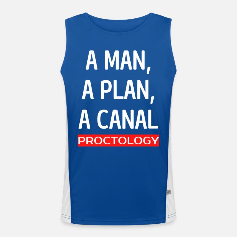 A MAN, A PLAN, A CANAL - PROCTOLOGY Men's Functional Contrast Tank Top 