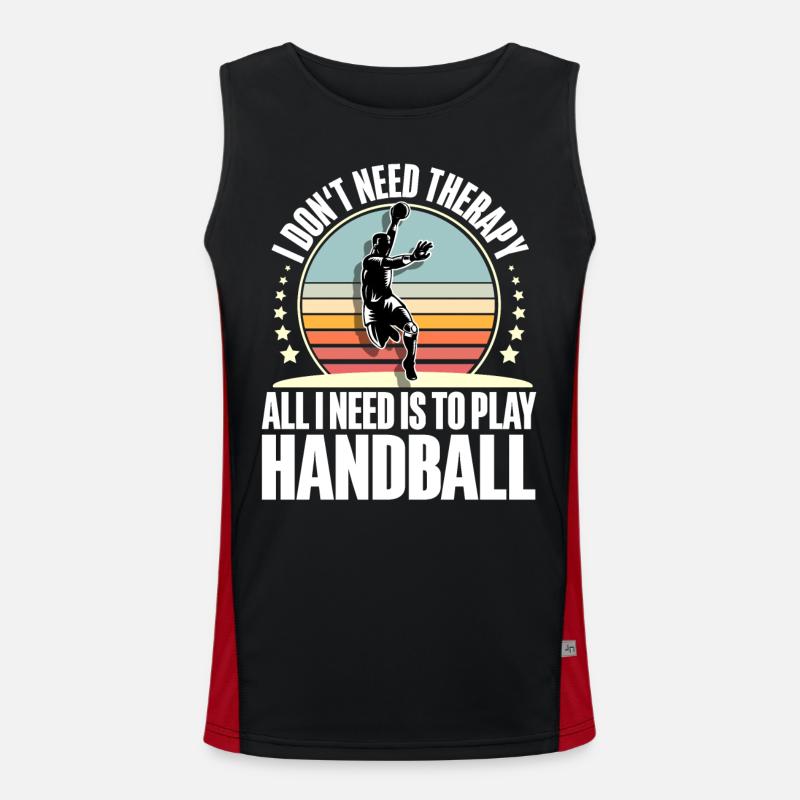 Handball Handball Player - Men's Functional Contrast Tank Top - black/red