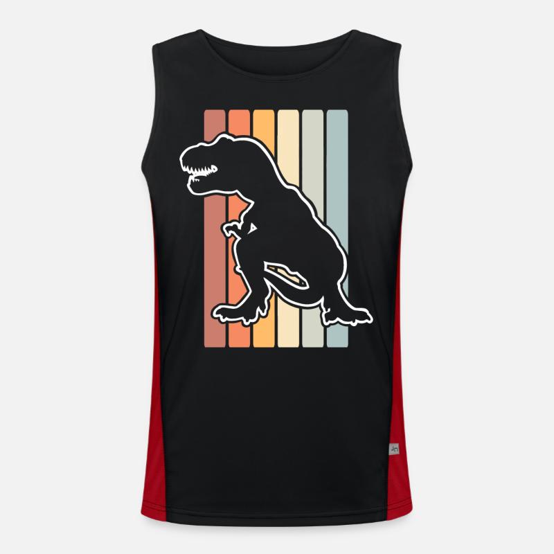 T Rex - Men's Functional Contrast Tank Top  - black/red