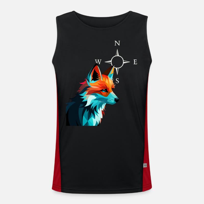 Focused fox | Fuchs Funktionelles Kontrast-Tank Top für Männer 