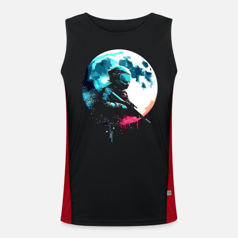 Paintball Moonlight Sniper - Men's Functional Contrast Tank Top  - black/red