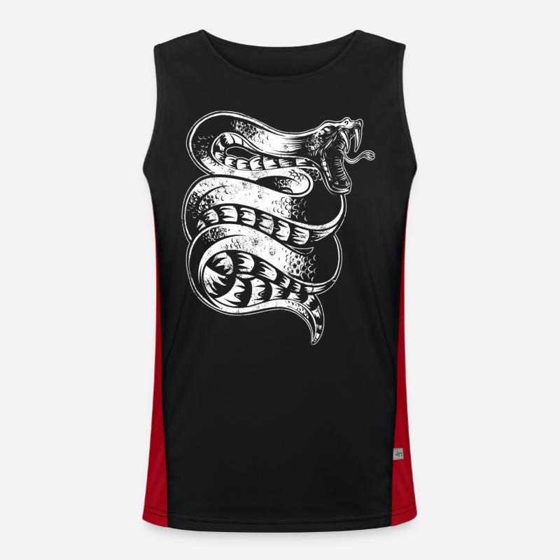 Snake - Men's Functional Contrast Tank Top  - black/red