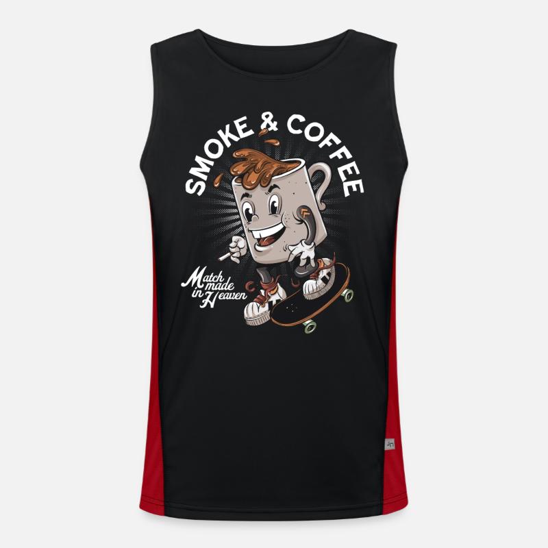 Cigarettes and coffee - Men's Functional Contrast Tank Top  - black/red