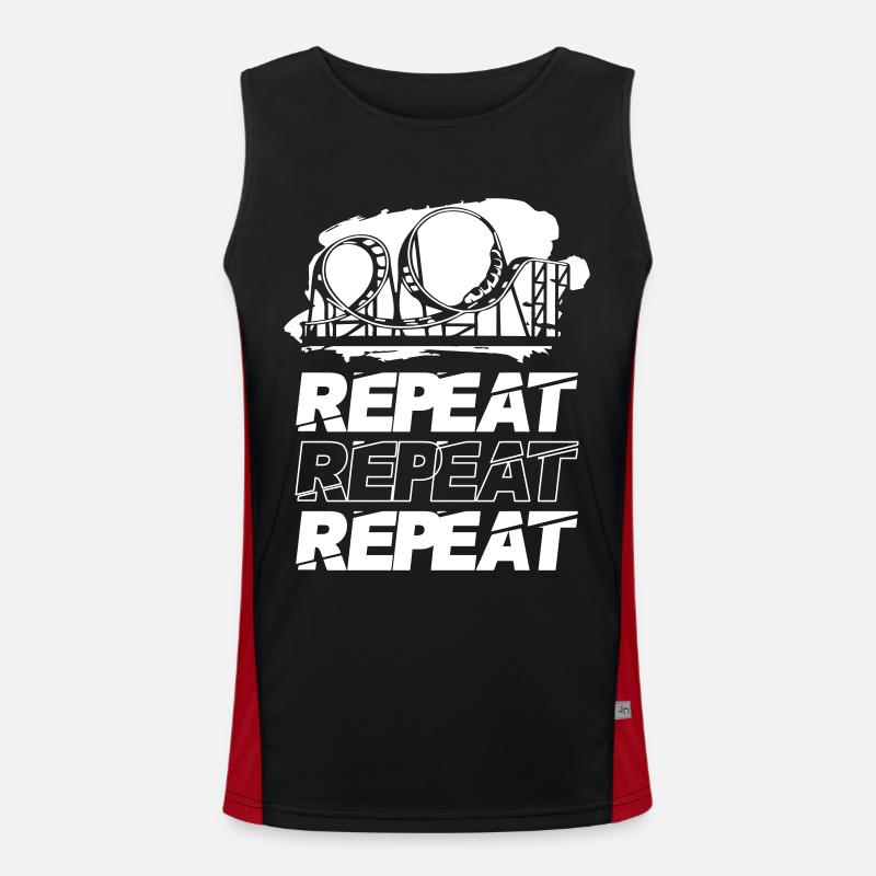 Roller Coaster Repeat Repeat Repeat - Men's Functional Contrast Tank Top  - black/red