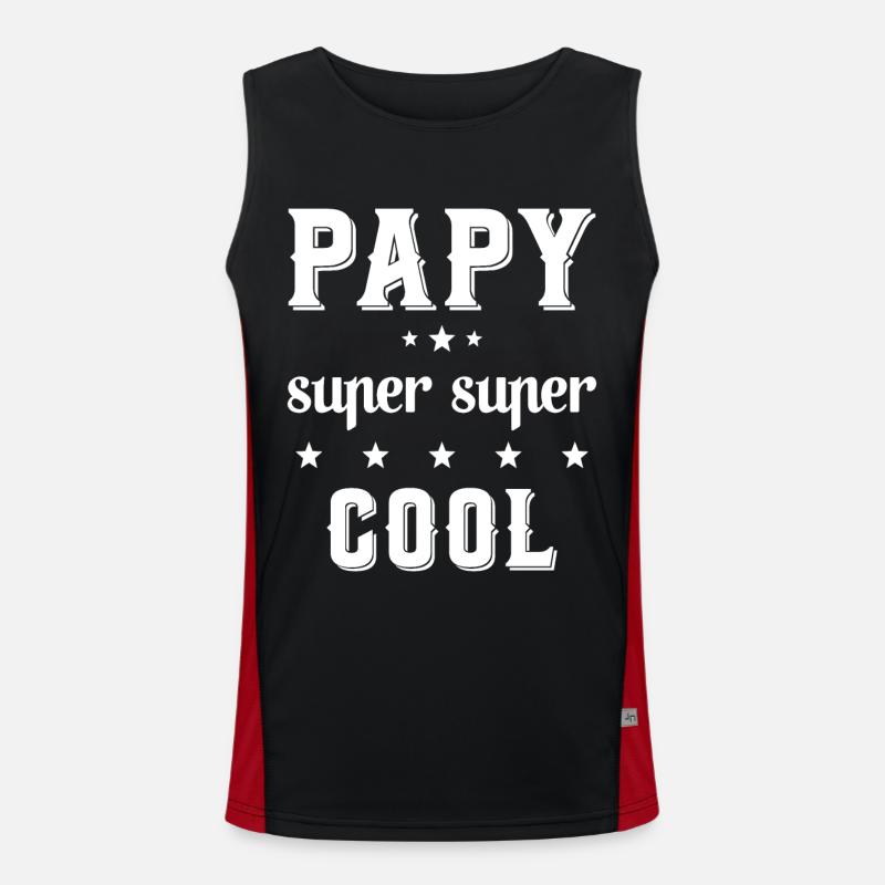 Papy super cool Cadeau drôle de grand-père Débardeur respirant contrasté Homme 