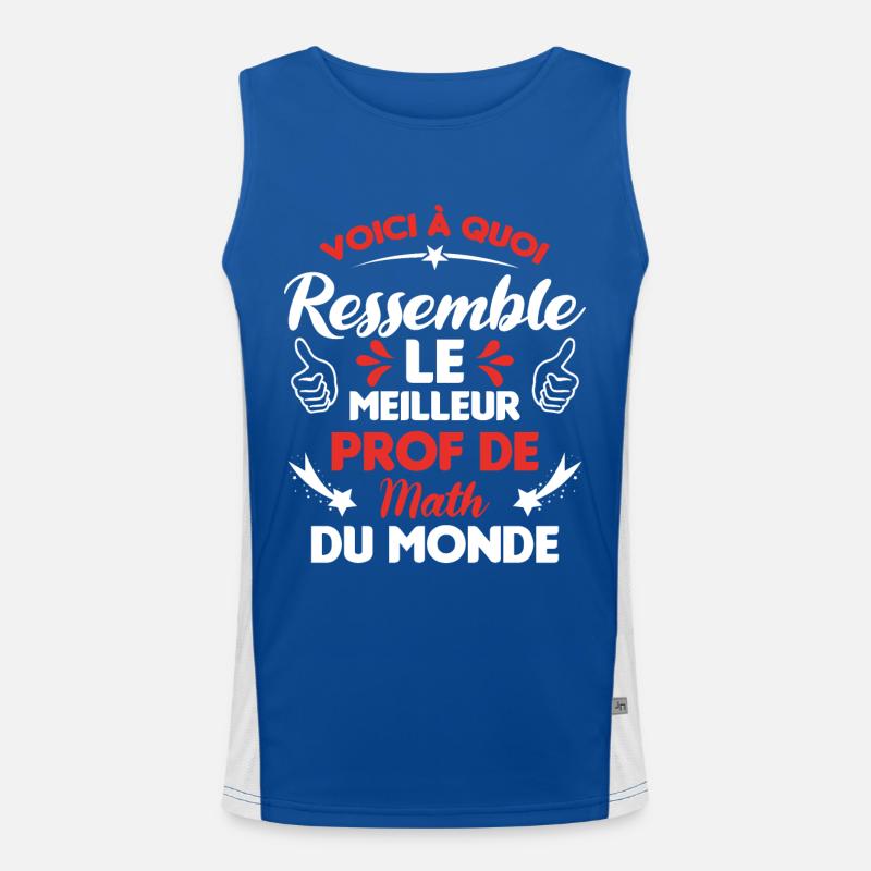 Voici Le meilleur Prof de Math du monde Débardeur respirant contrasté Homme 
