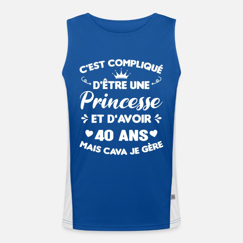 Princesse 40 Ans Idée Cadeau Anniversaire Amour Débardeur respirant contrasté Homme 